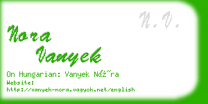 nora vanyek business card